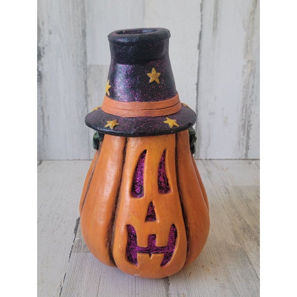 Glitter pumpkin unique Jack O'Lantern Halloween‎ star witch hat decor